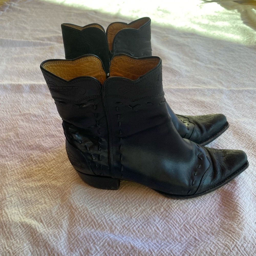 Vintage leather cowboy bootie